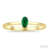 5x3 MM Oval shape Emerald Precious Solitaire Ring in 14K Yellow Gold
